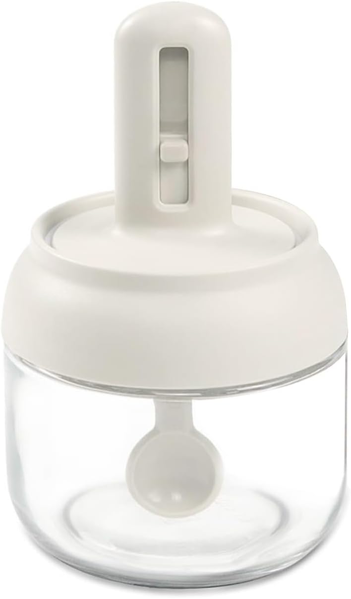 Glass Spice Container With Spoon - For the Modern Kitchen™️