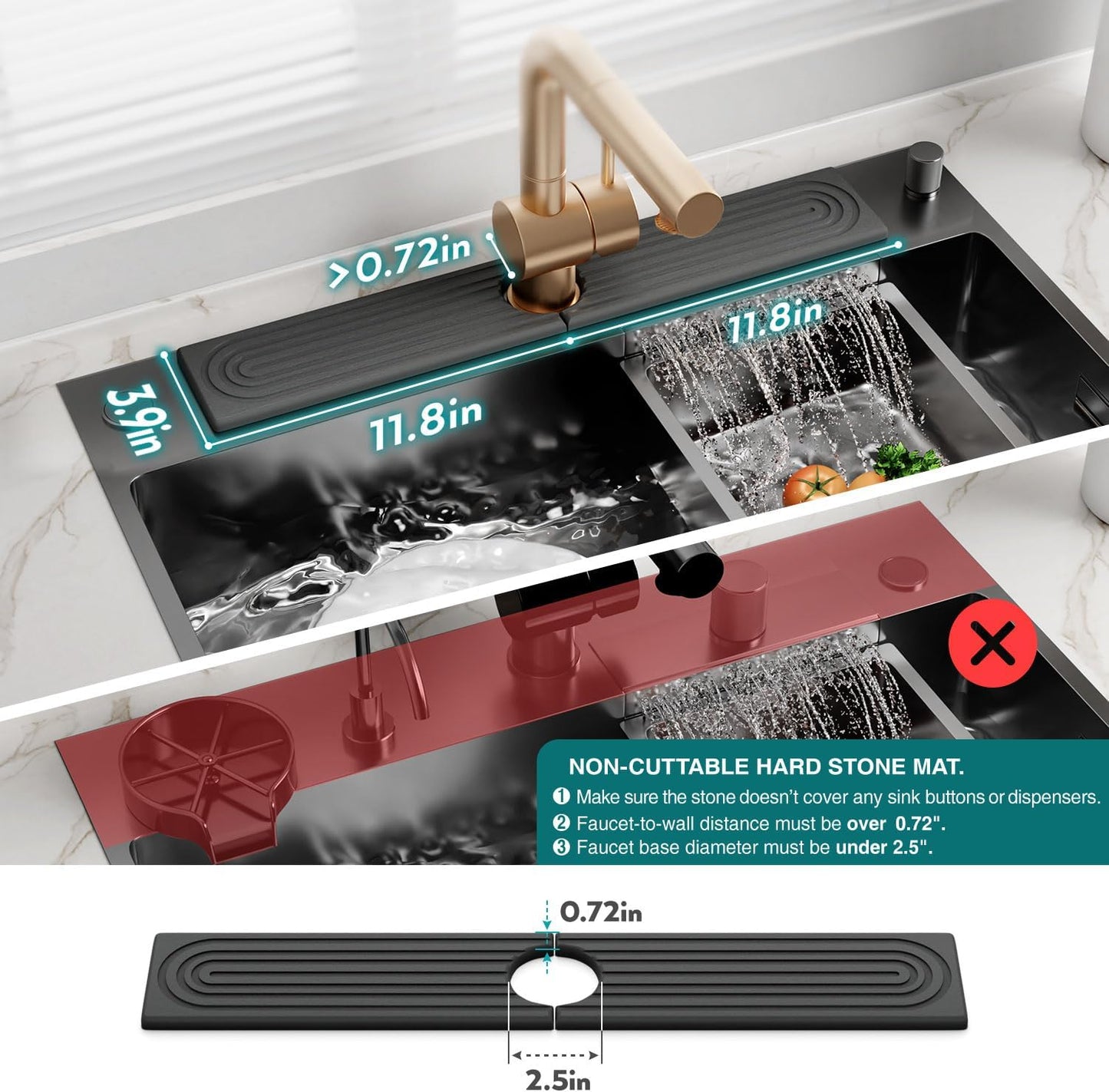 Stylish Stone Self-Drying Faucet Mat™️