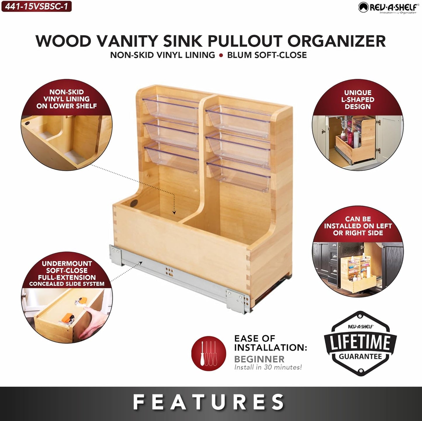 Wood Cabinet Storage Organizer™️