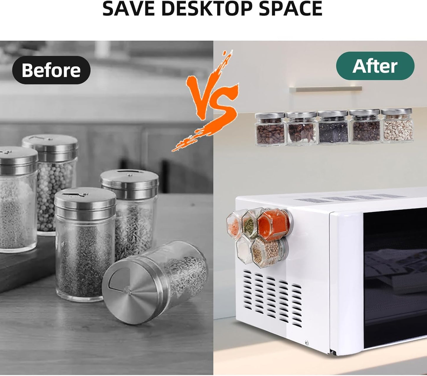 Space Saving Magnetic Spice Jars - Set of 10™️