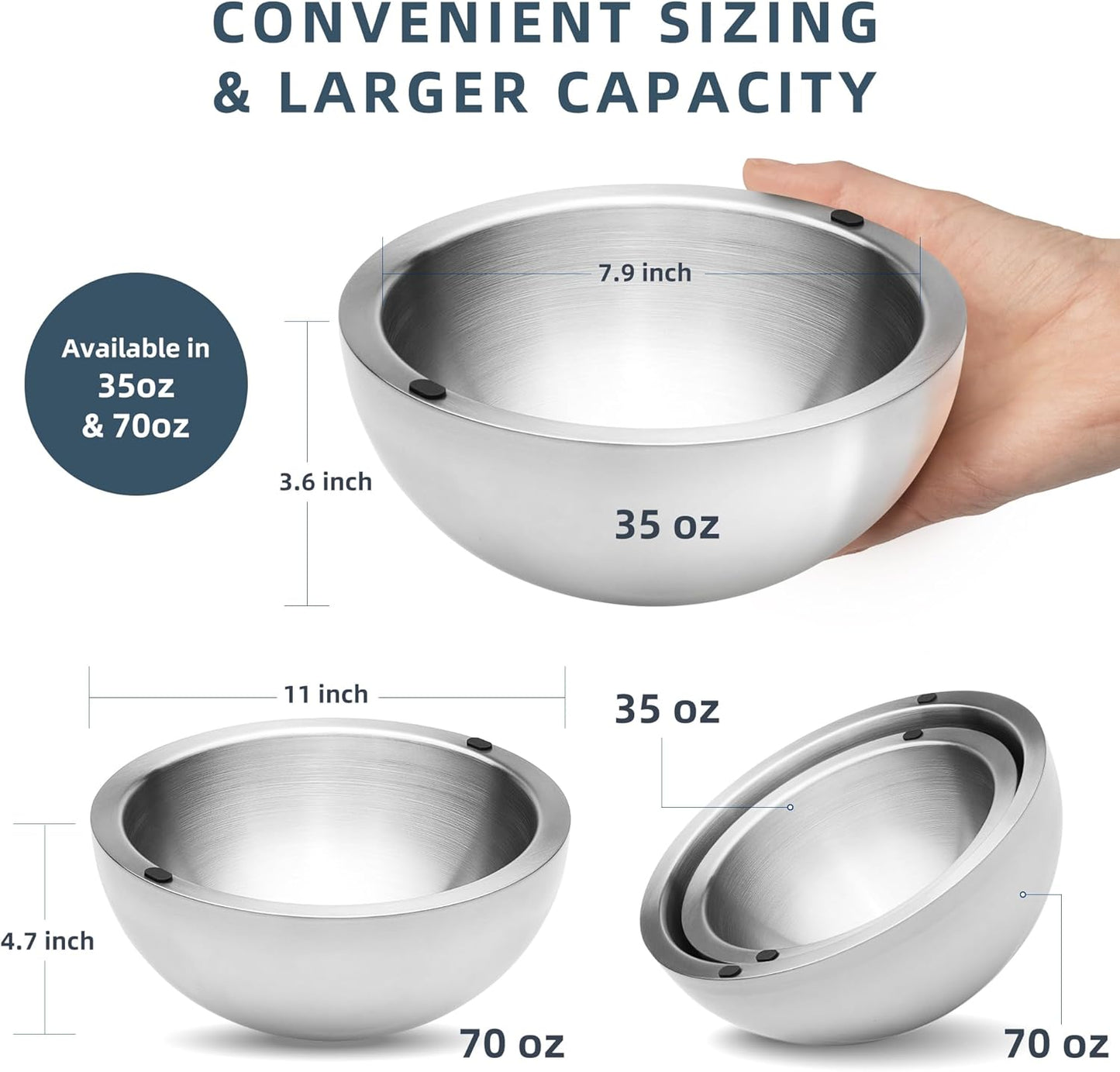 Insulated Hot/Cold Serving Bowl™️ - Pack of 2