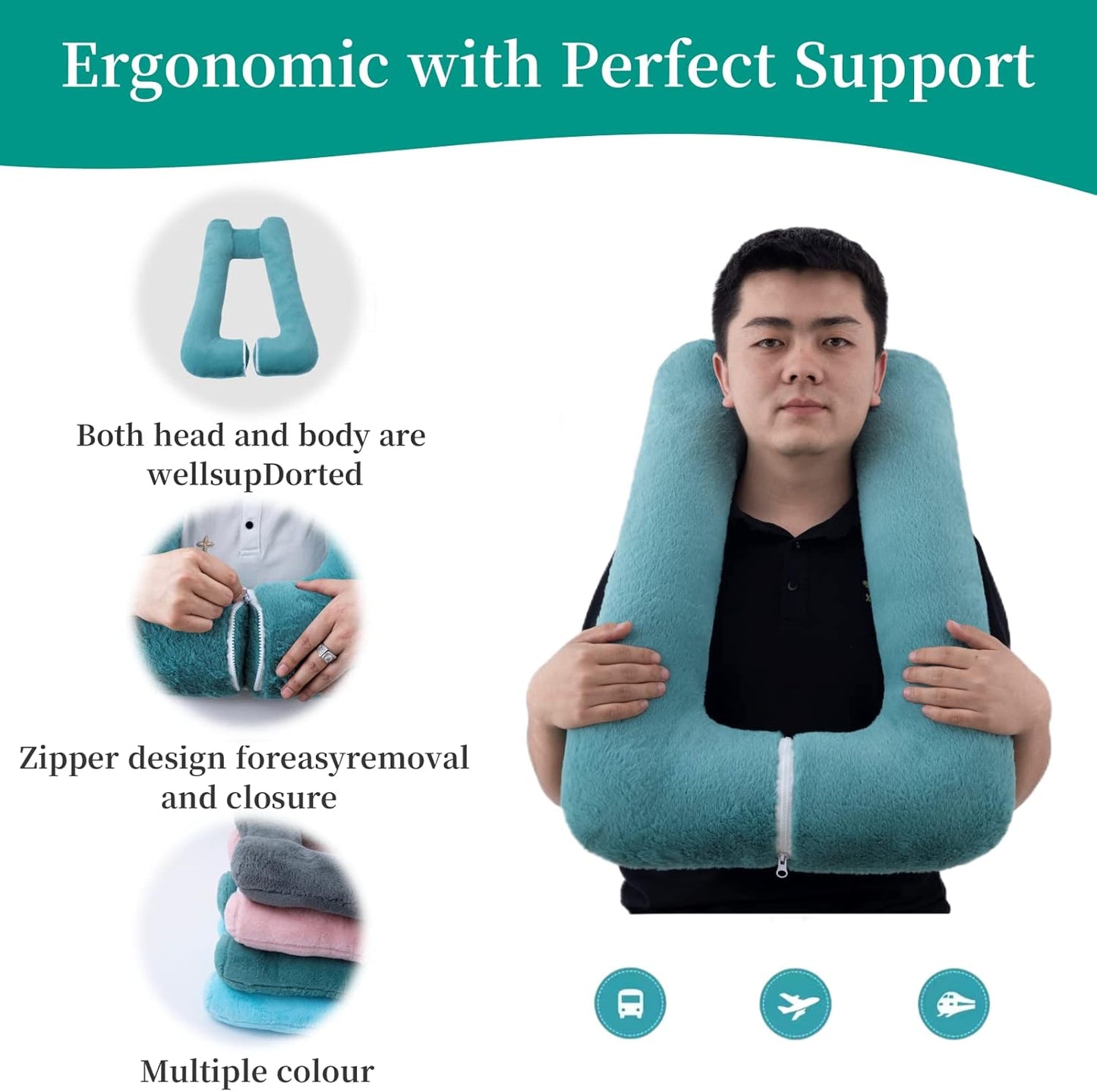 TravelEz™️ - Premium Travel Pillow Cushion