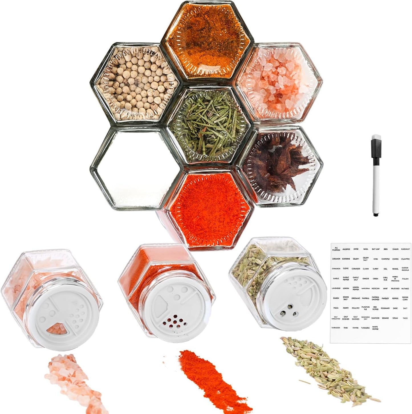 Space Saving Magnetic Spice Jars - Set of 10™️
