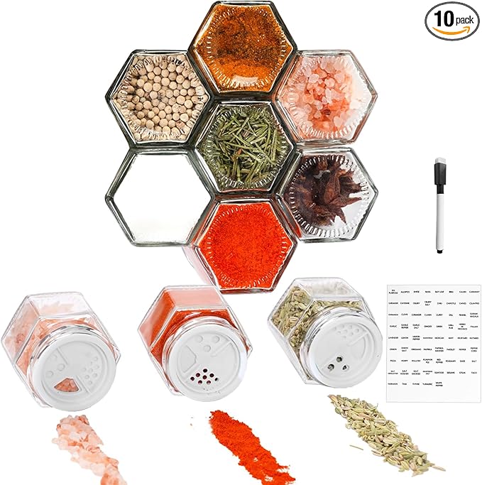 Space Saving Magnetic Spice Jars - Set of 10™️