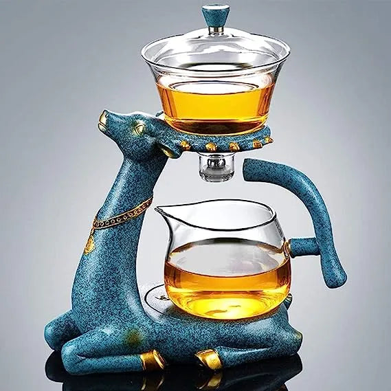 Glass Wood Elk Teapot Set™️