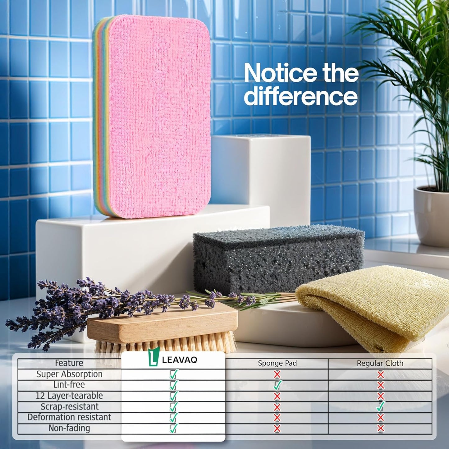 EasyClean 4 Pack 12-Layer Peelable Microfiber Sponge™️