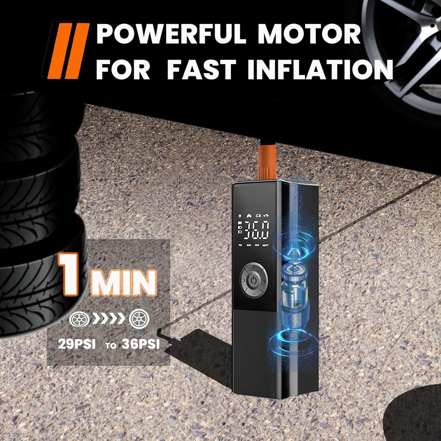 Rechargebale Cordless Air Pump™️ - With Pressure Gauge