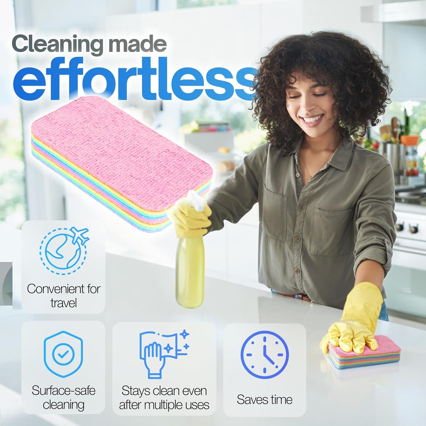 EasyClean 4 Pack 12-Layer Peelable Microfiber Sponge™️