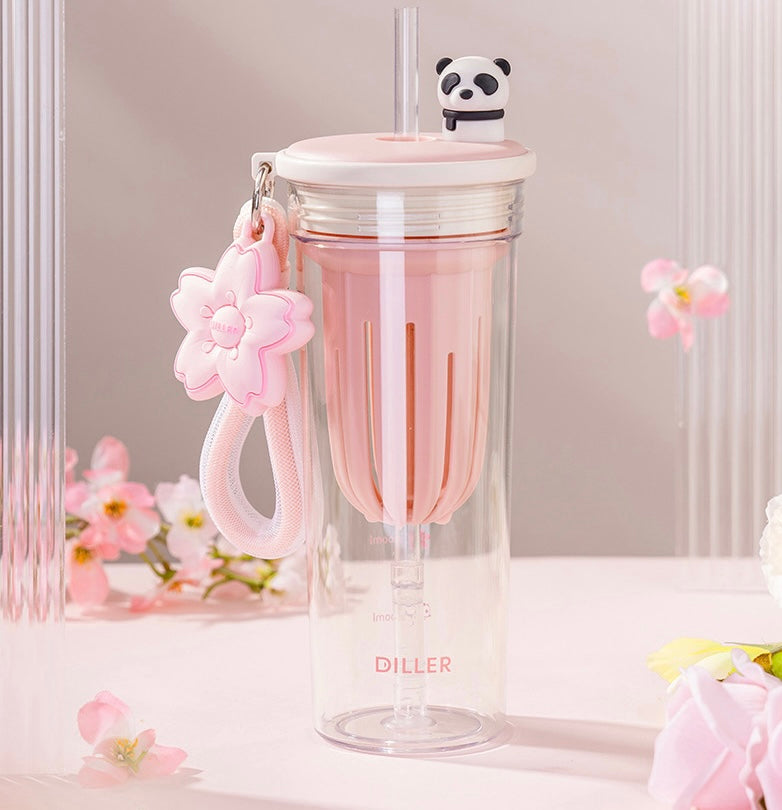 Kawaii Sakura And Panda Water Bottle™️