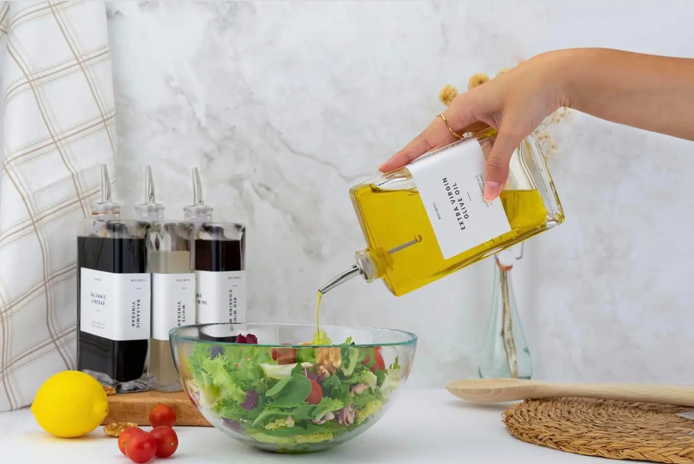 Kitchen Glass Bottle Organizer™️ - Set of 4 Bottles