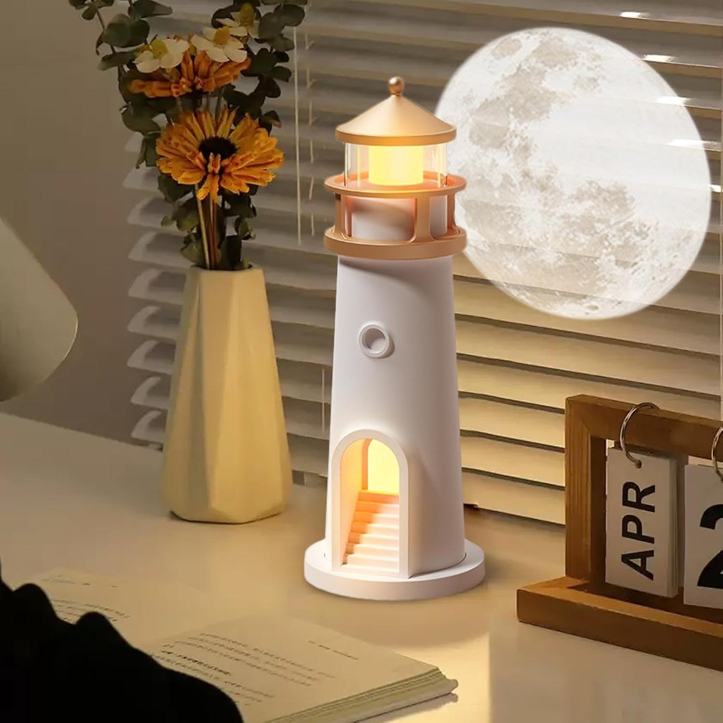 Moona™ 3D Moon Projector Lighthouse Lamp