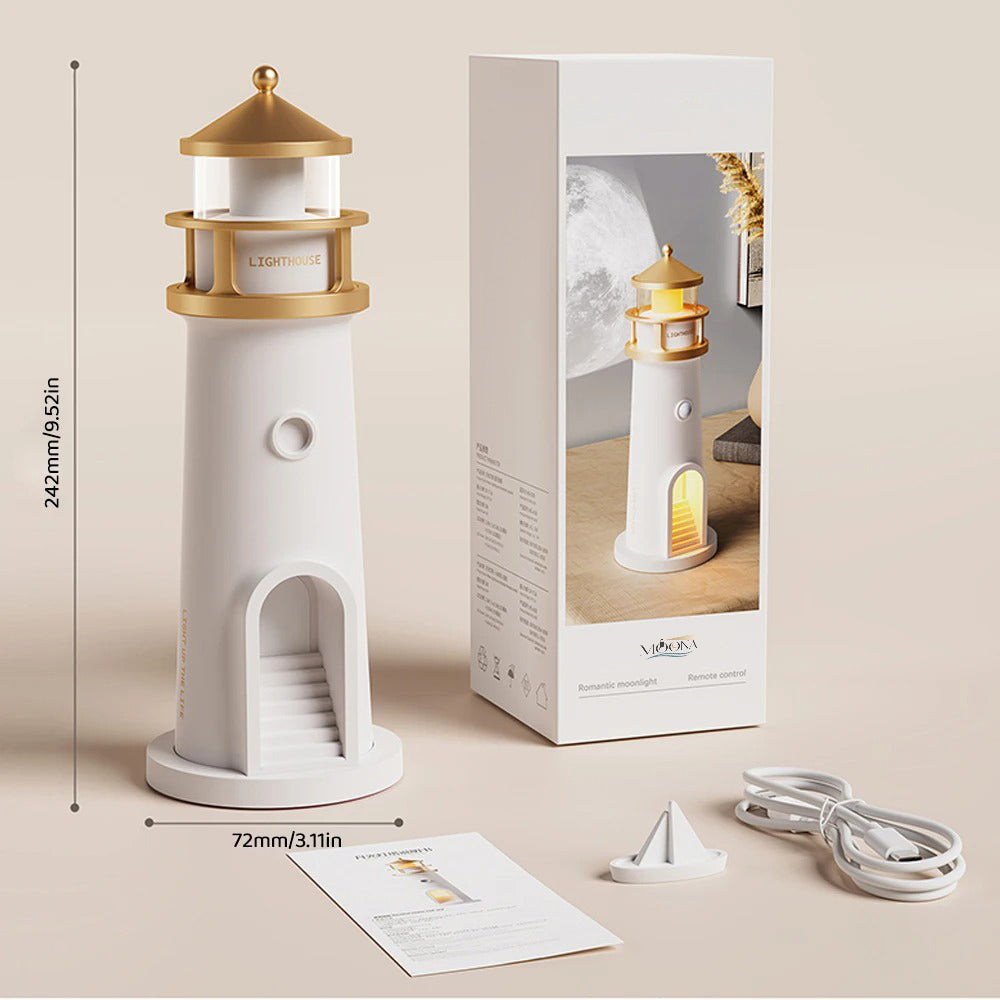 Moona™ 3D Moon Projector Lighthouse Lamp
