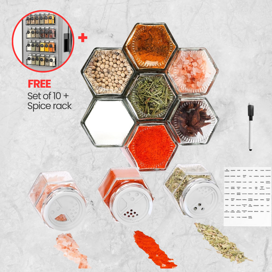 Space Saving Magnetic Spice Jars - Set of 10™️