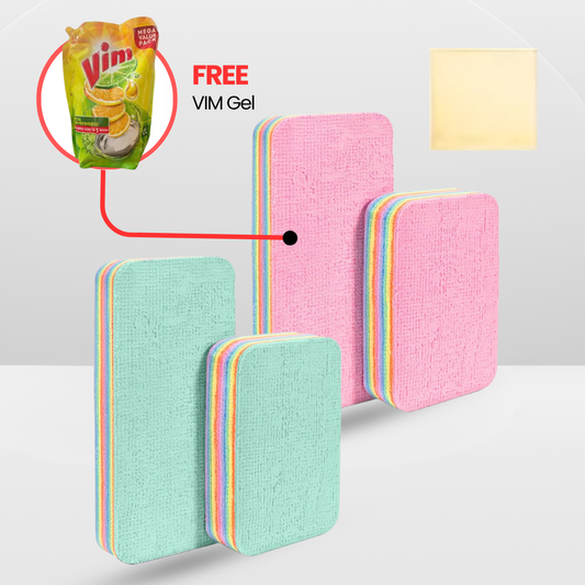 EasyClean 4 Pack 12-Layer Peelable Microfiber Sponge™️