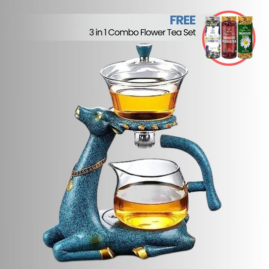 Glass Wood Elk Teapot Set™️