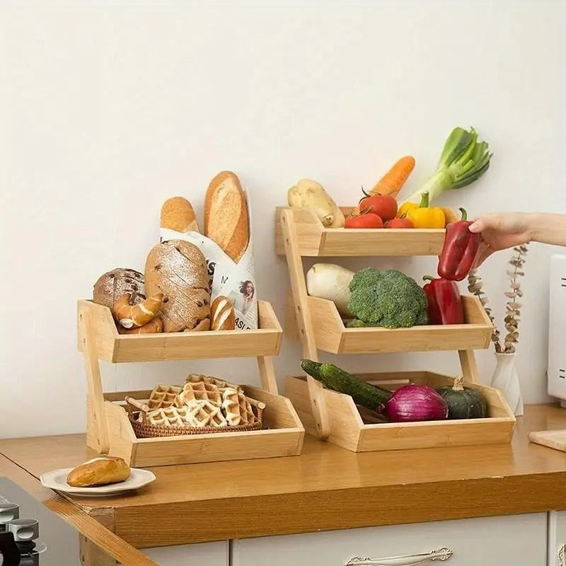 Premium 3-Tier Bamboo Wood Fruit Basket™