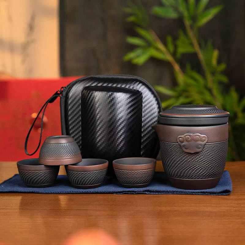 Travel Portable Tea Pot Set™️ - With Four Cups