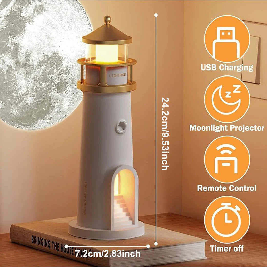 Moona™ 3D Moon Projector Lighthouse Lamp