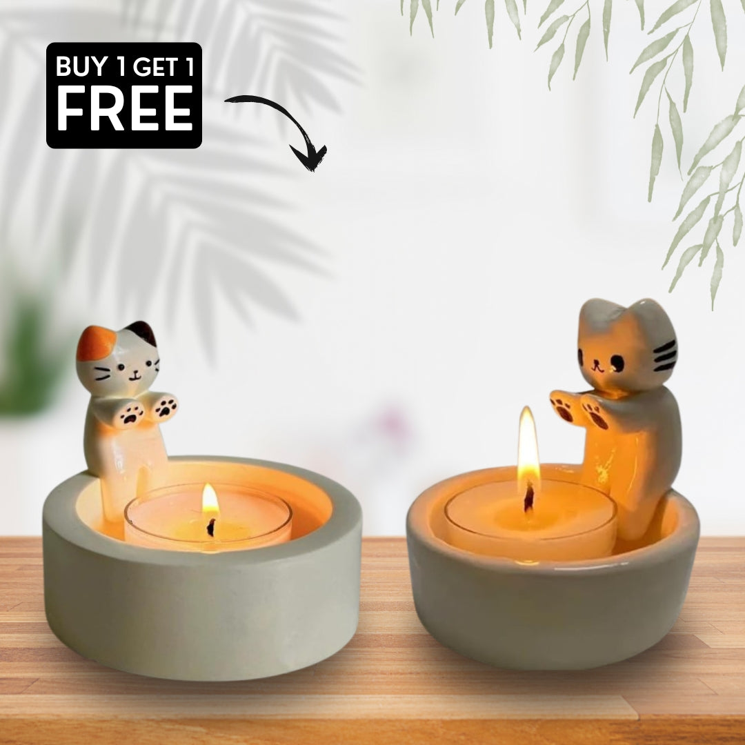 Adorable Kitten Handmade Ceramic Candlestick™️
