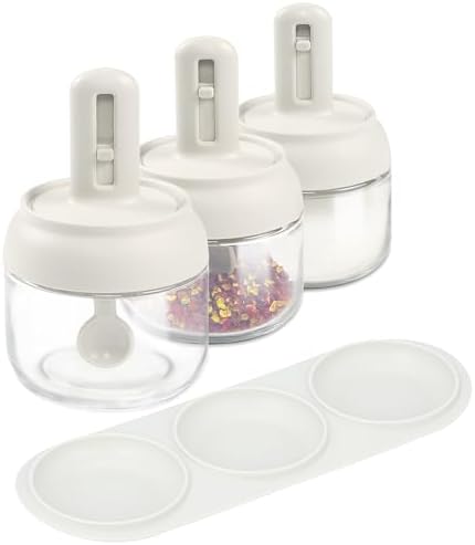 Glass Spice Container With Spoon - For the Modern Kitchen™️