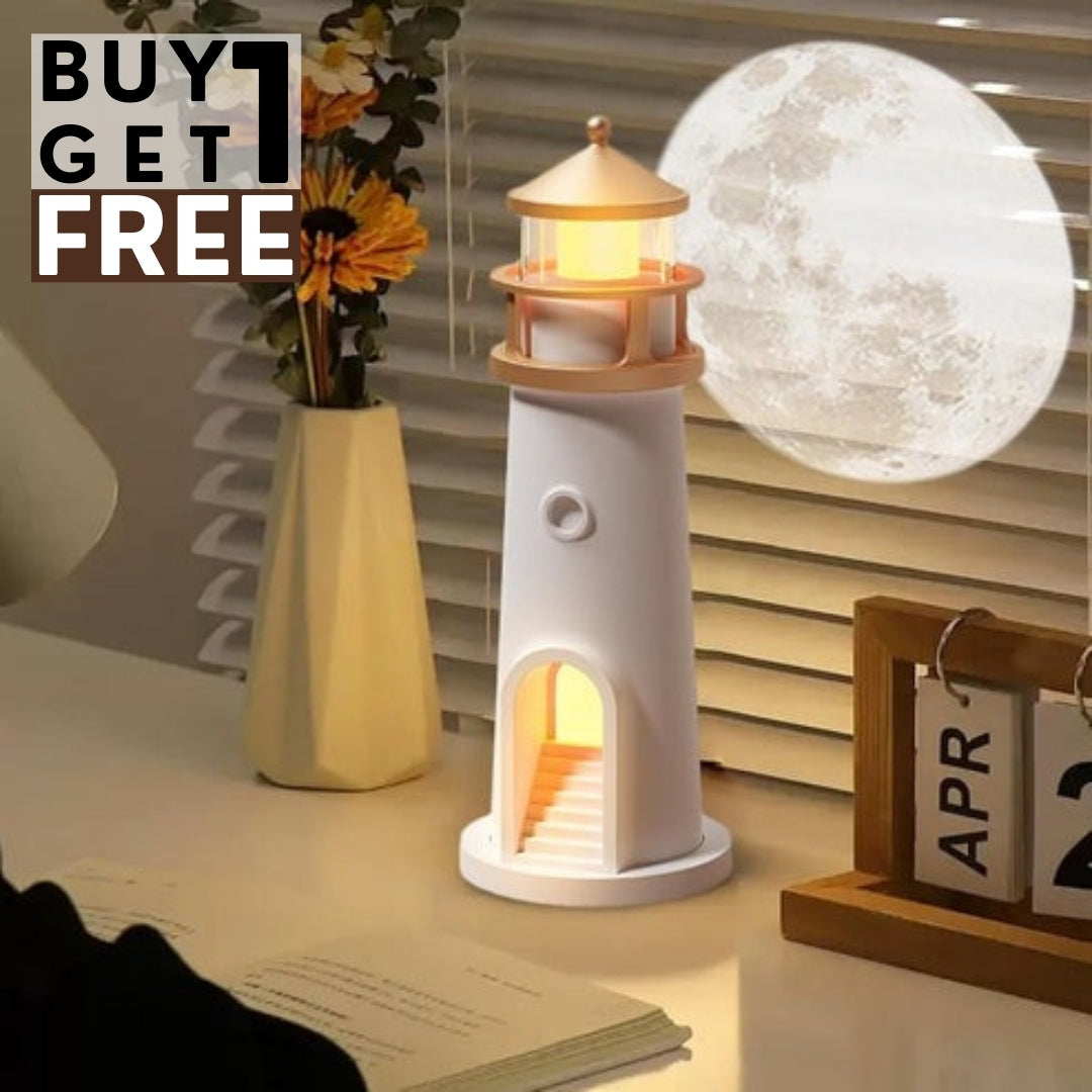 Moona™ 3D Moon Projector Lighthouse Lamp