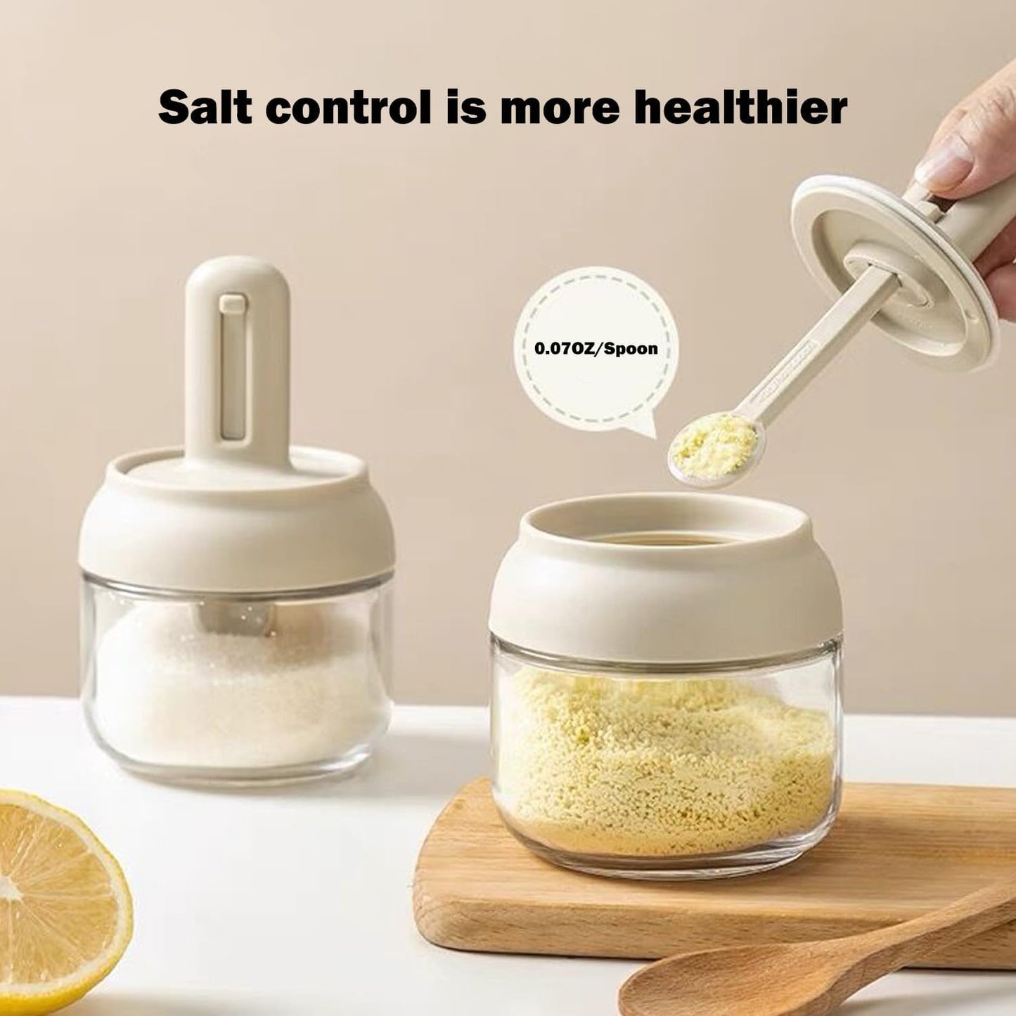 Glass Spice Container With Spoon - For the Modern Kitchen™️
