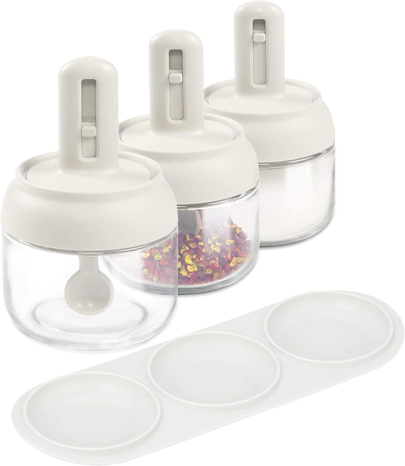 Glass Spice Container With Spoon - For the Modern Kitchen™️