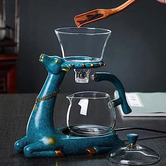 Glass Wood Elk Teapot Set™️