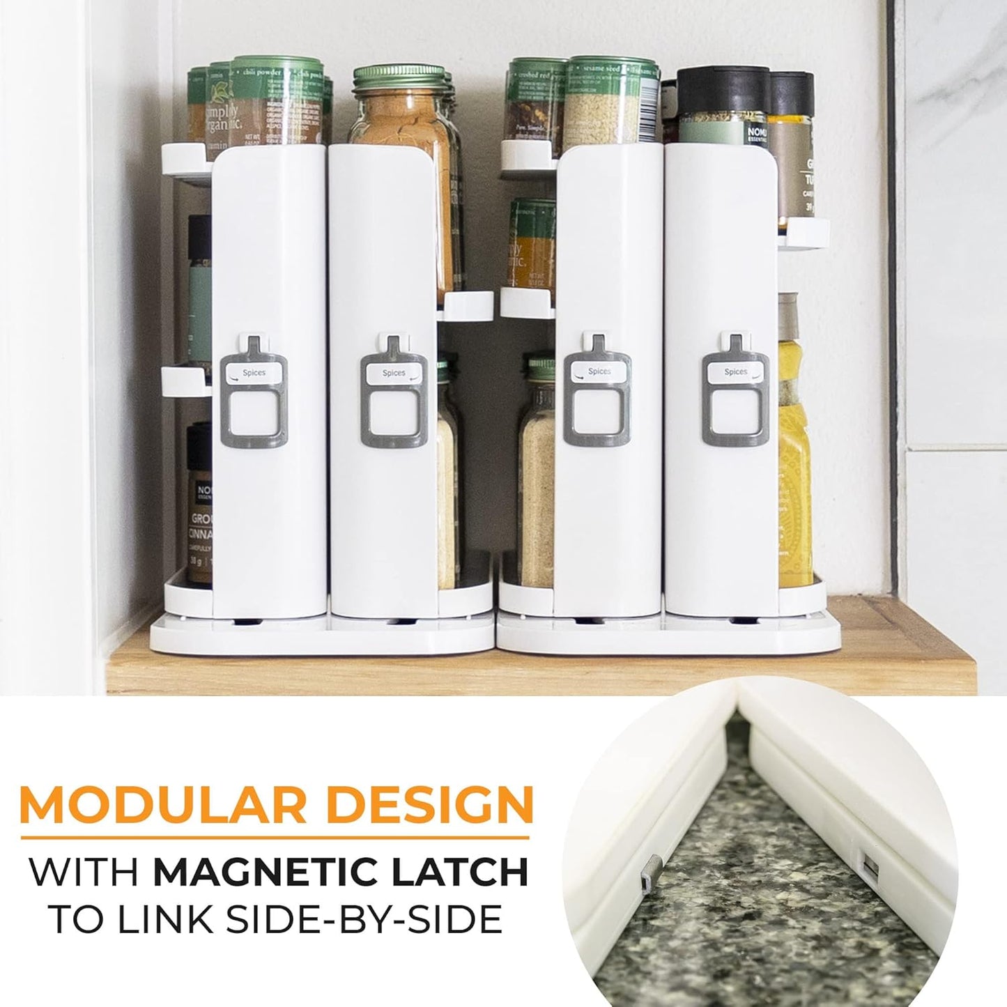 Modular Spice Rack Organizer™️ - Slide & Rotate Easily