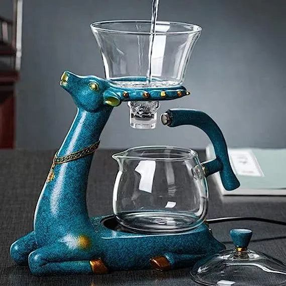 Glass Wood Elk Teapot Set™️