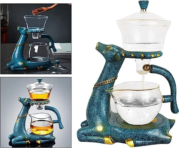 Glass Wood Elk Teapot Set™️