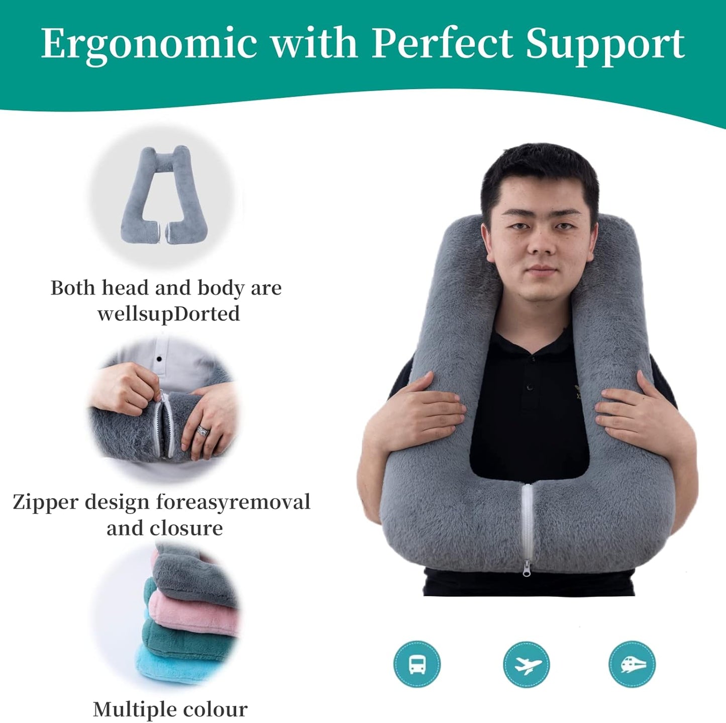 TravelEz™️ - Premium Travel Pillow Cushion