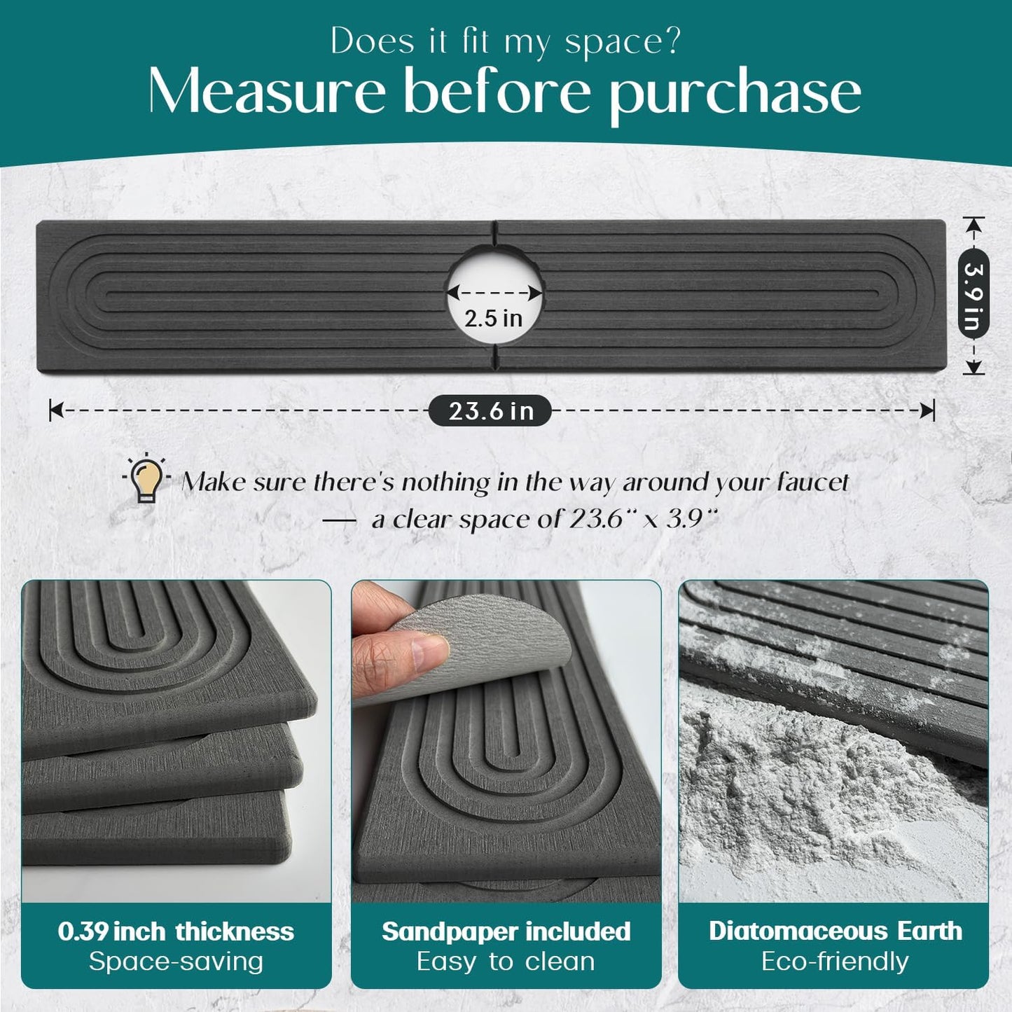 Stylish Stone Self-Drying Faucet Mat™️
