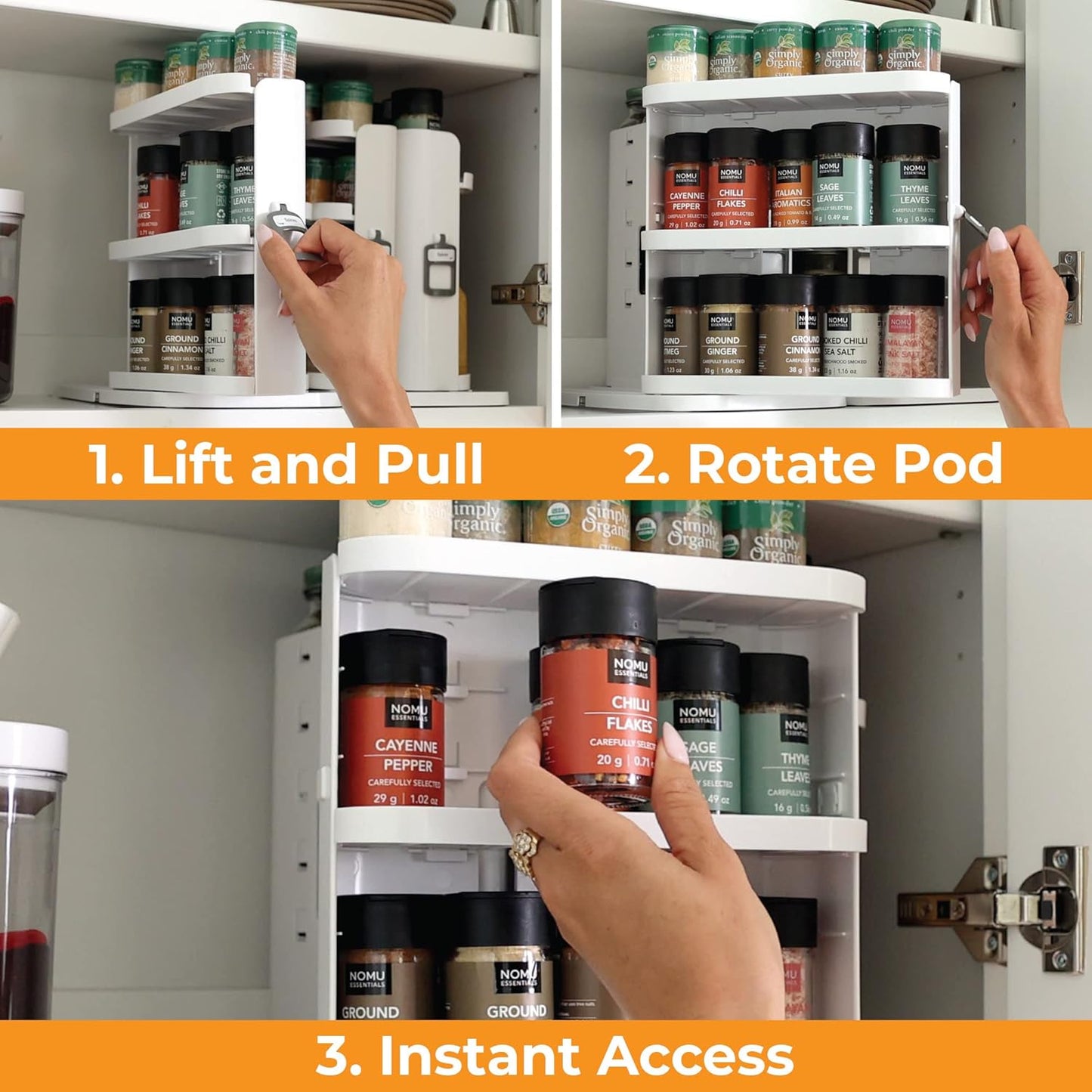 Modular Spice Rack Organizer™️ - Slide & Rotate Easily