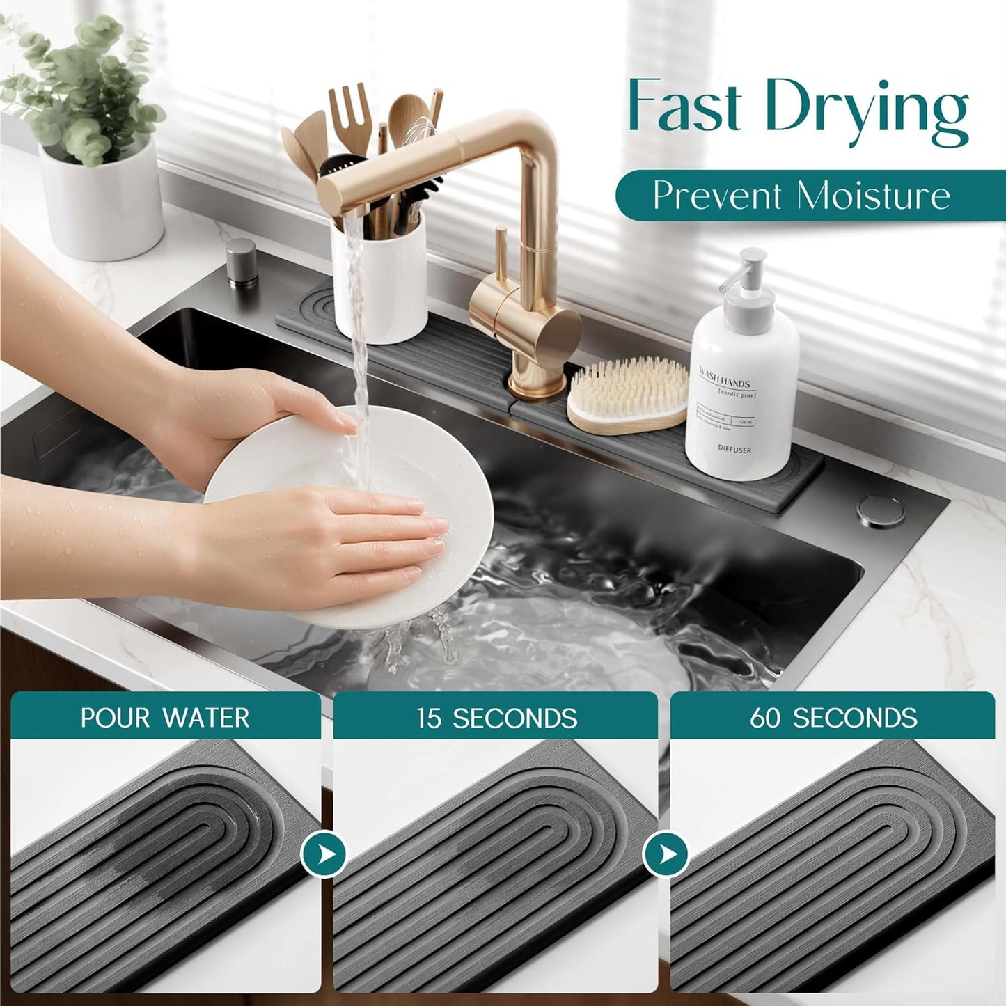 Stylish Stone Self-Drying Faucet Mat™️