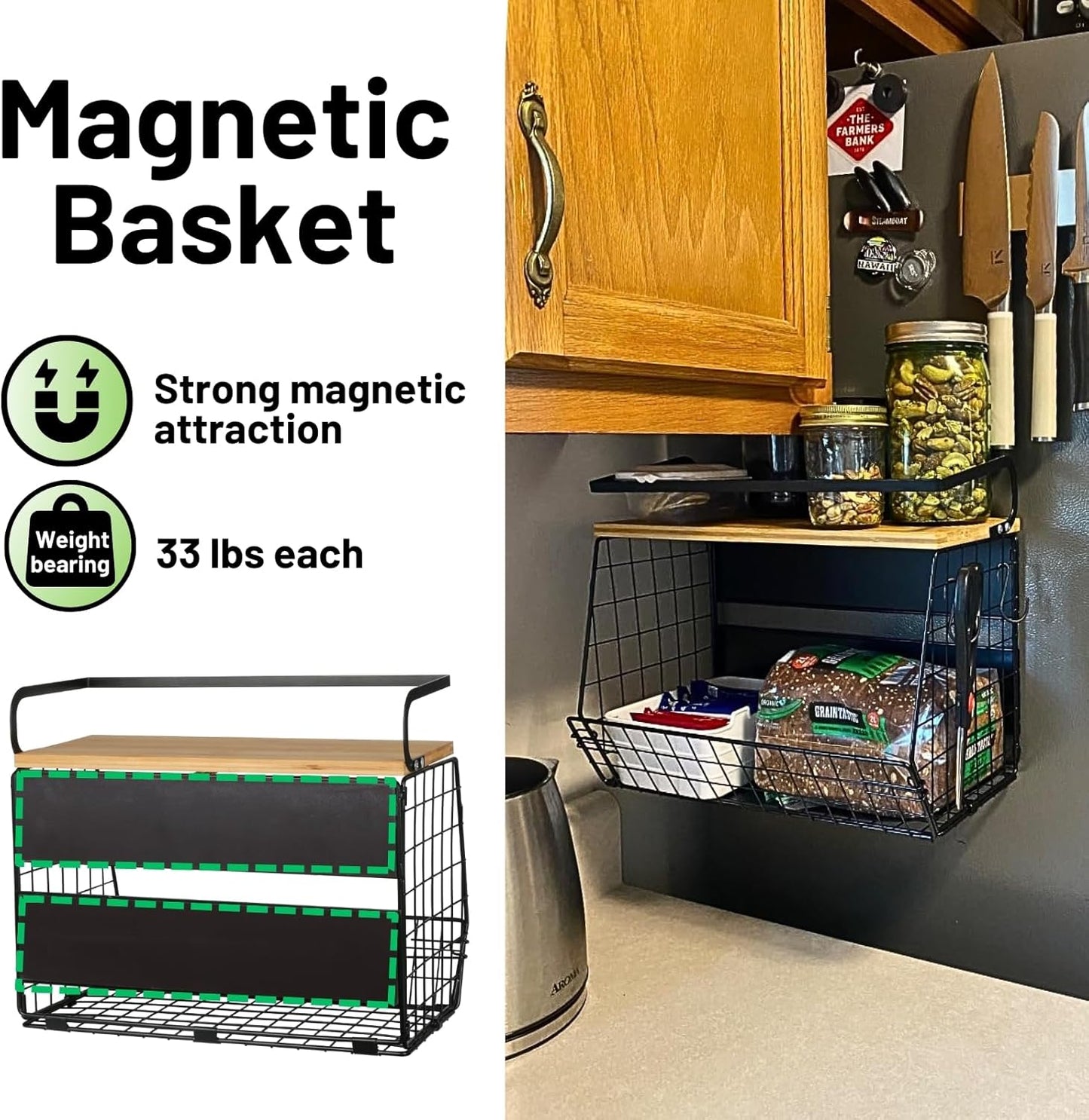 EasyOrganizer™️ - Magnetic Shelf With Wood Lid
