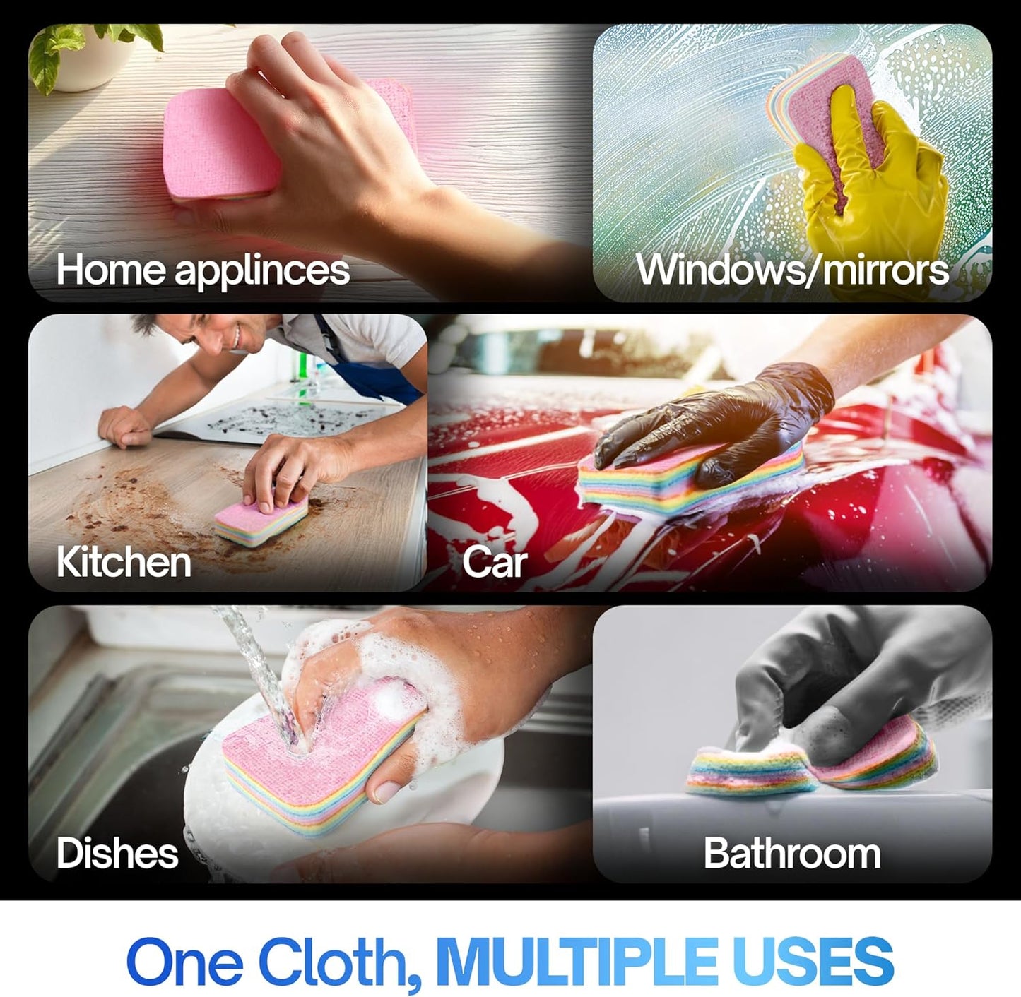 EasyClean 4 Pack 12-Layer Peelable Microfiber Sponge™️