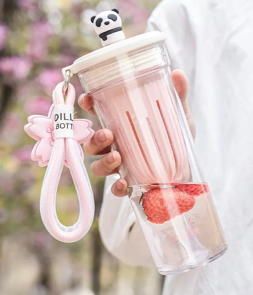 Kawaii Sakura And Panda Water Bottle™️