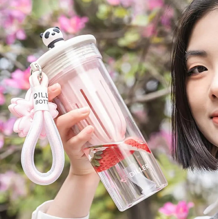 Kawaii Sakura And Panda Water Bottle™️