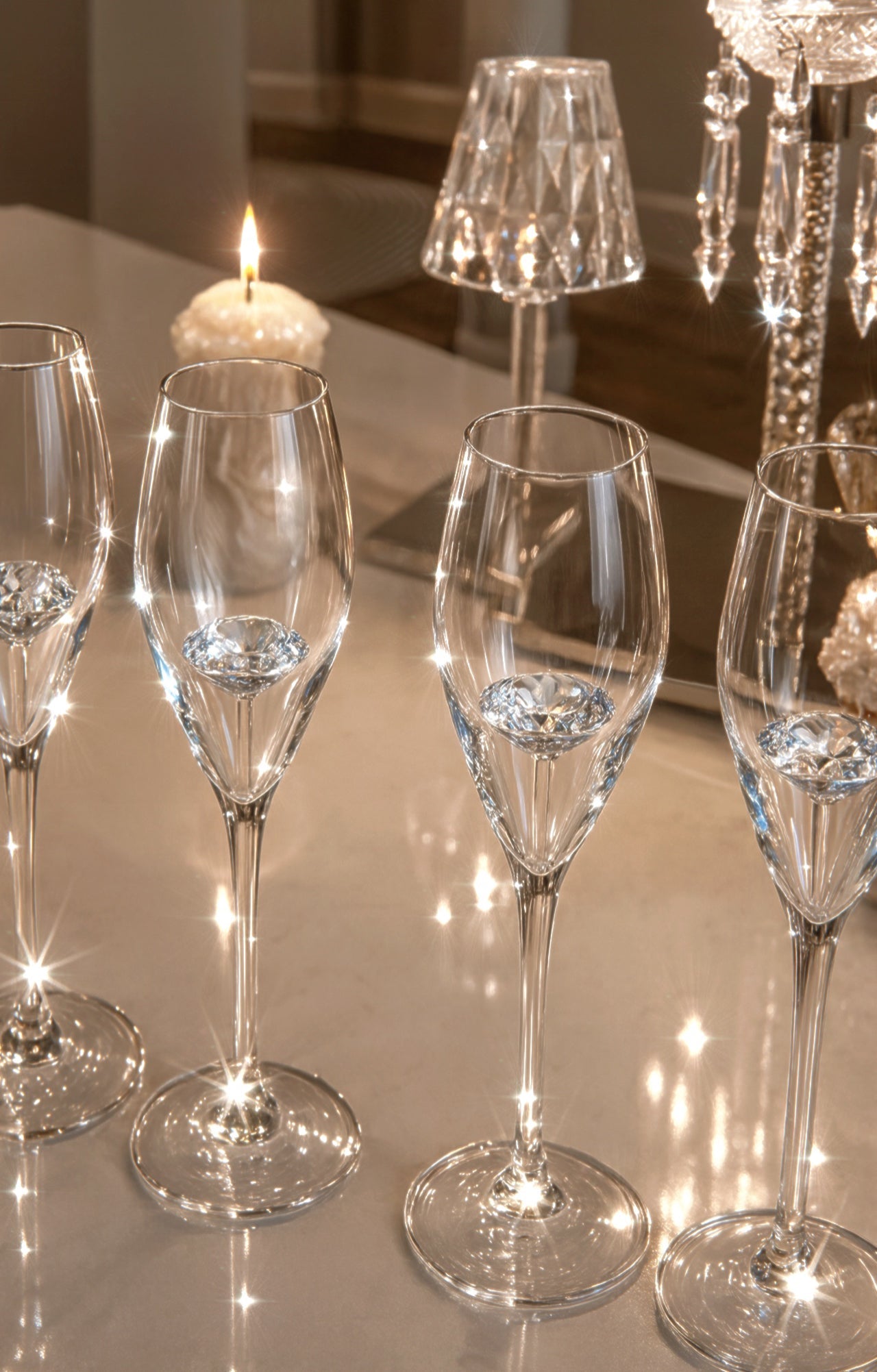 ‘100-Carat’™️ Diamond Champagne Flute - Set of 2