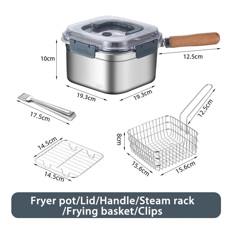 Stainless Steel Deep Fryer Set™️