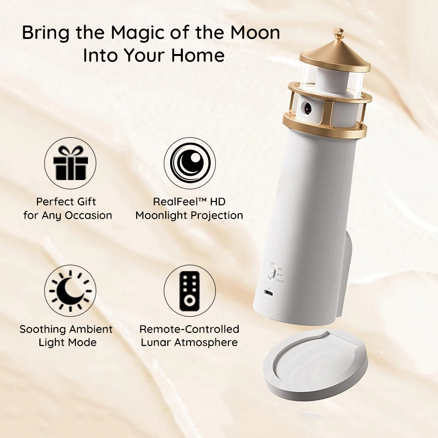 Moona™ 3D Moon Projector Lighthouse Lamp