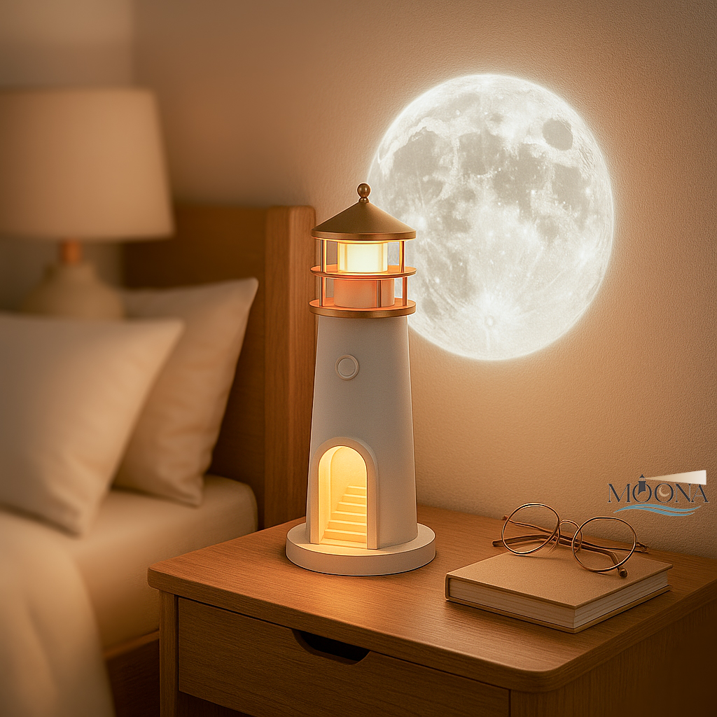 Moona™ 3D Moon Projector Lighthouse Lamp